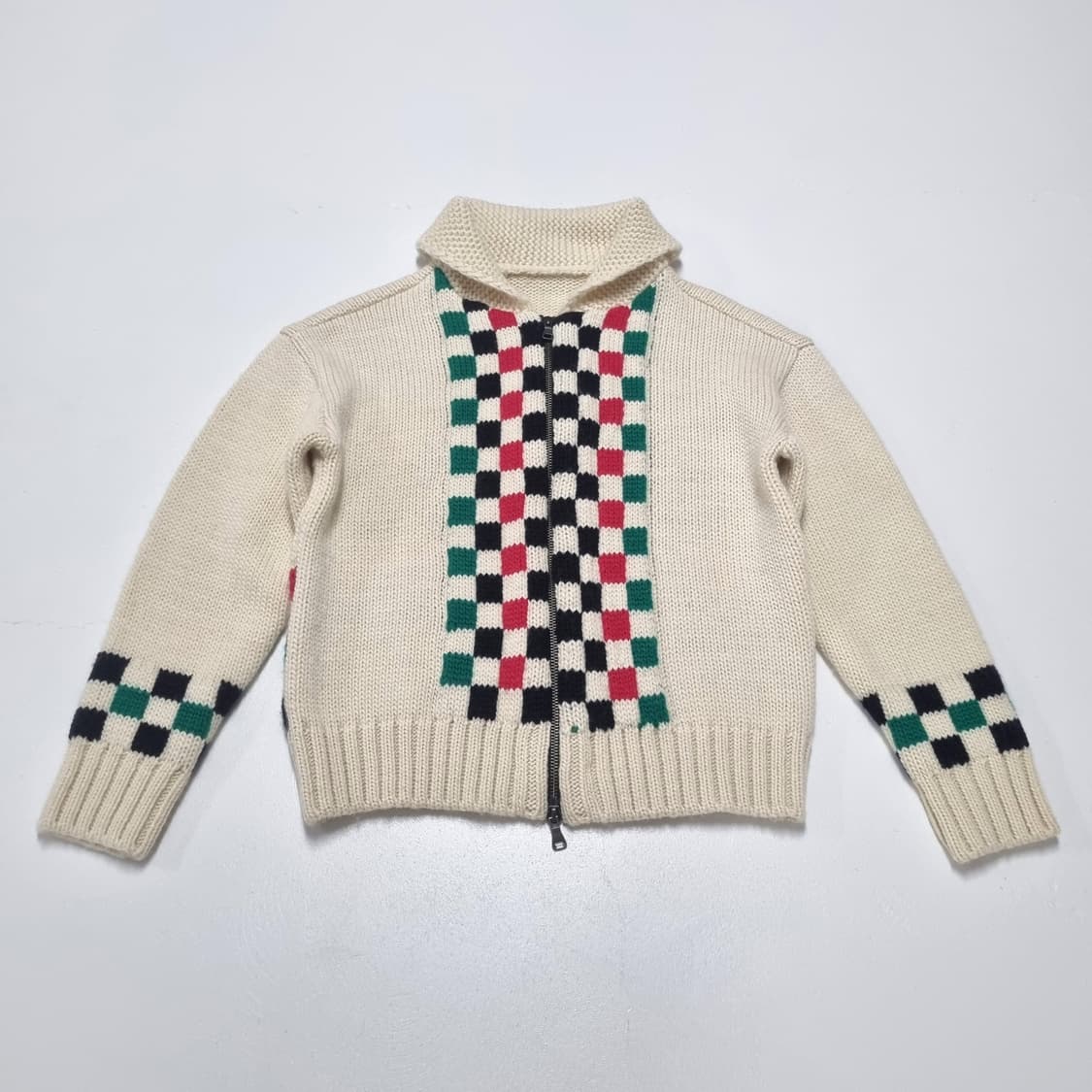 앤더슨벨 체커보드 코위찬 가디건 - L 상품이미지2