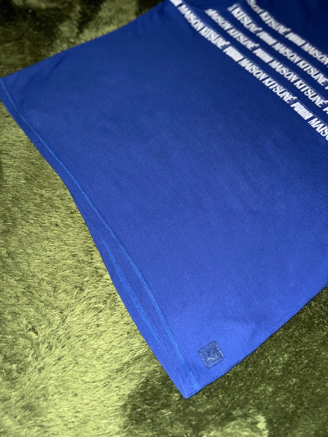 [XL] 푸마 X 메종 키츠네 콜라보 자카드 티셔츠 블루 상품이미지5