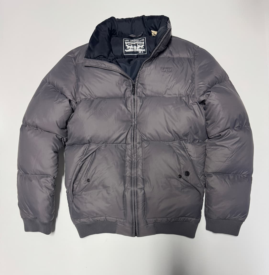 리바이스 덕 다운 숏 패딩 점퍼 빈티지 그레이 상품이미지1