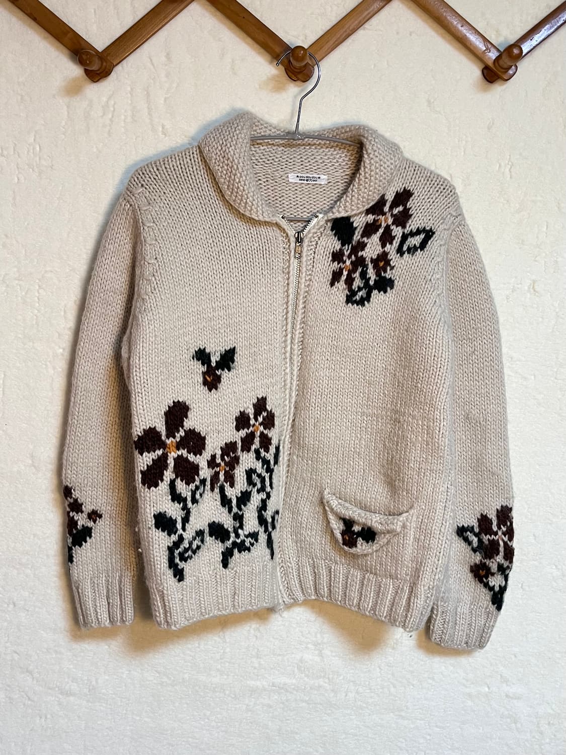 빈티지 자수 니트 집업 스웨터  상품이미지1