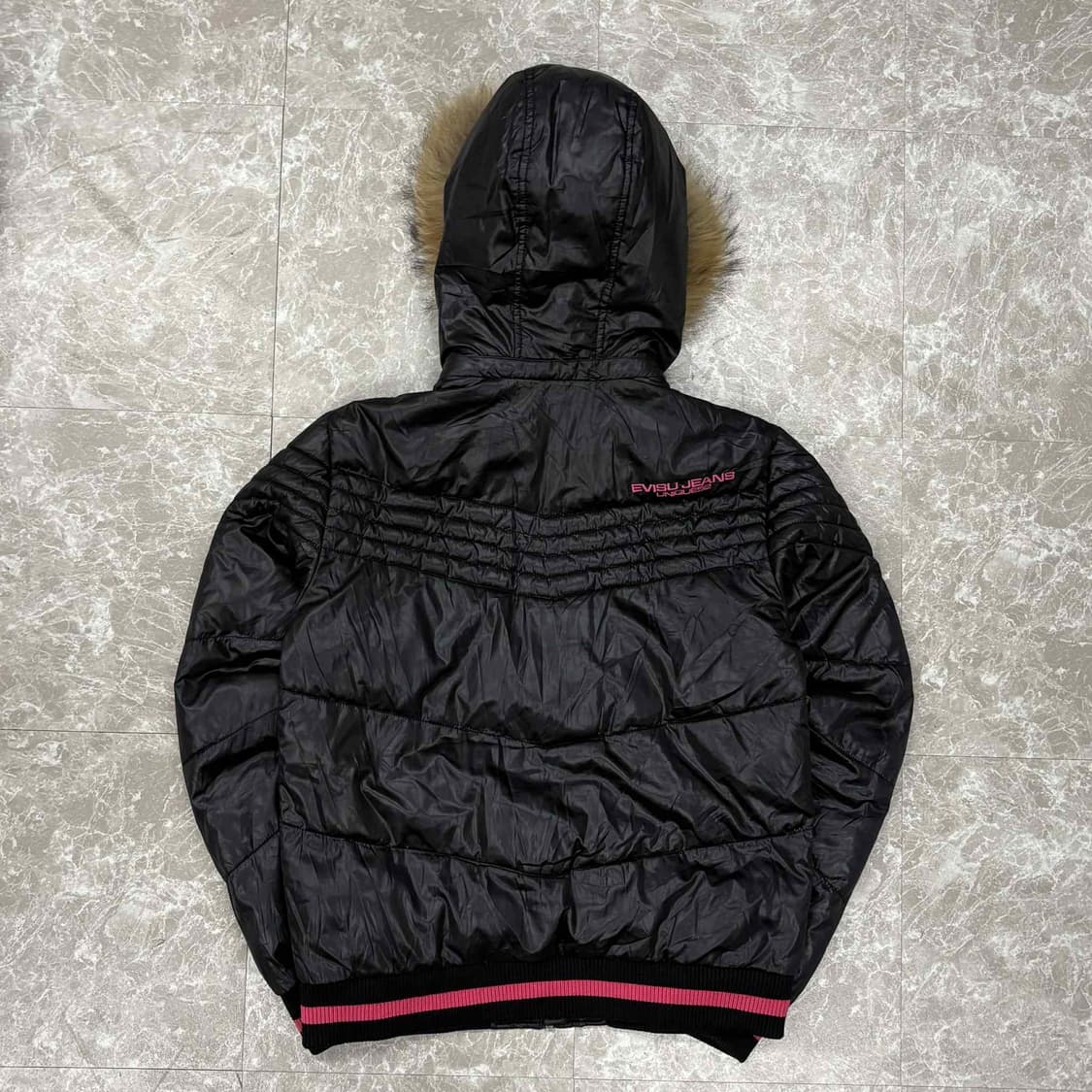 EVISU 에비수 y2k 후드퍼 걸즈 패딩 자켓 점퍼(L) 상품이미지3