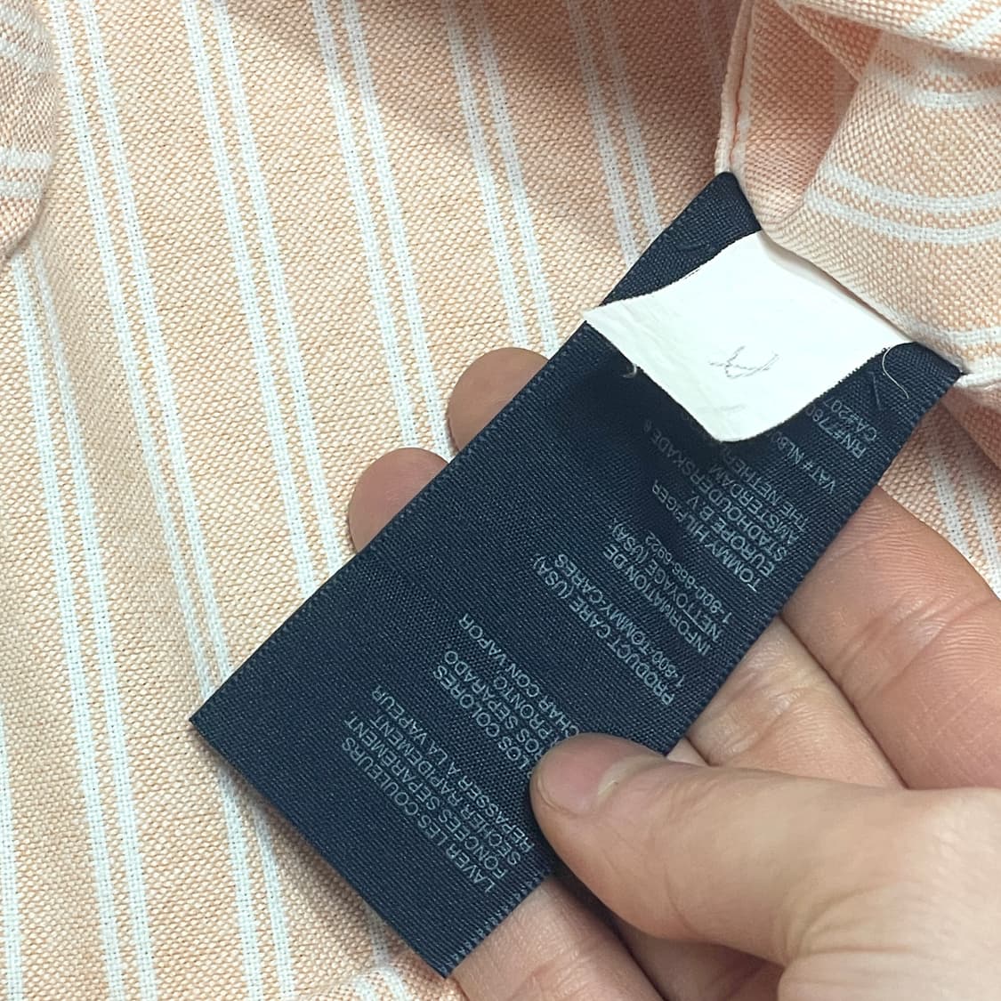 타미힐피거 오렌지 스트라이프 옥스퍼드셔츠 남성XS 상품이미지4