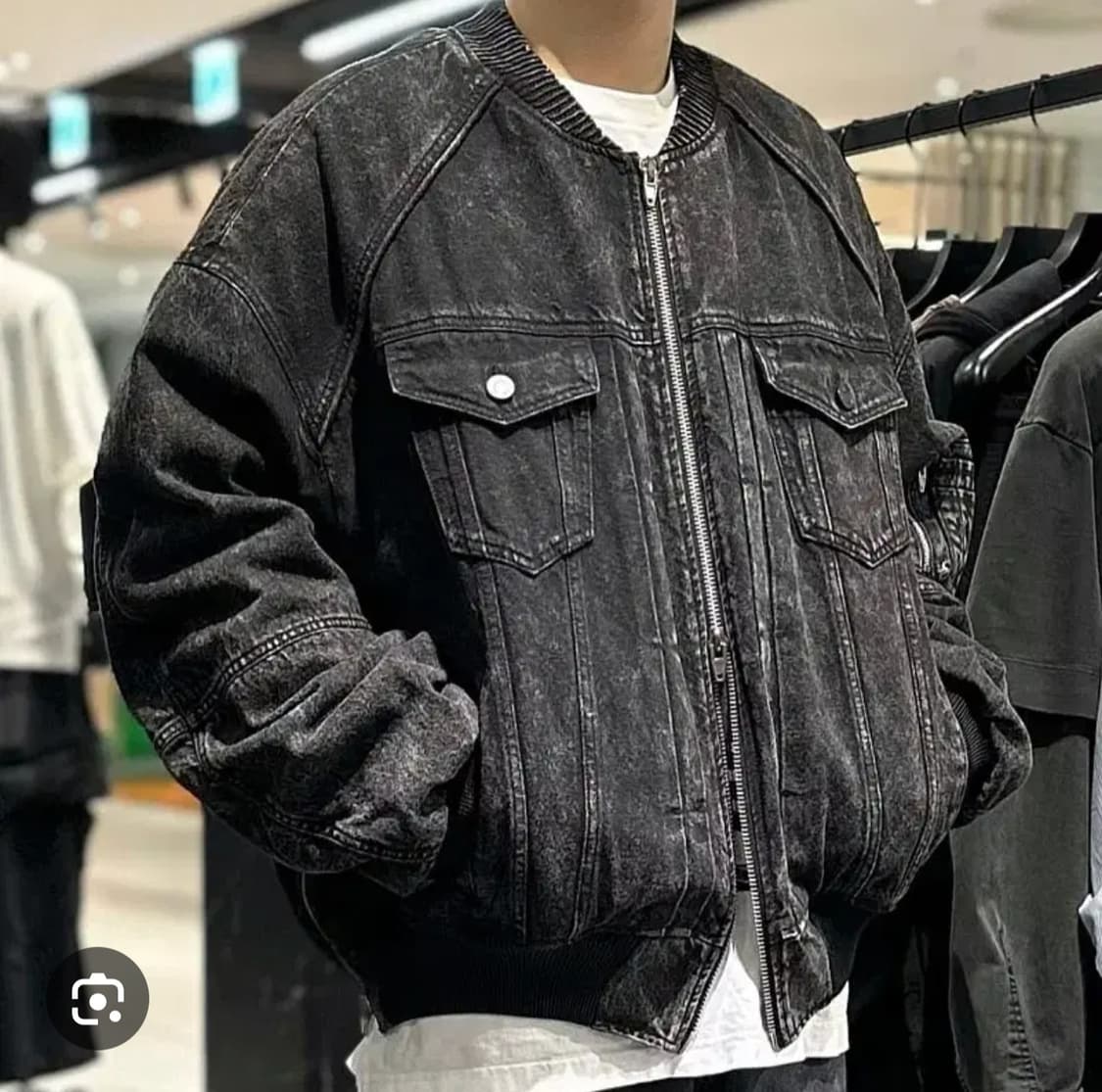 준지 흑청 데님 트러커 마원 MA-1 자켓 점퍼 46사이즈 상품이미지4