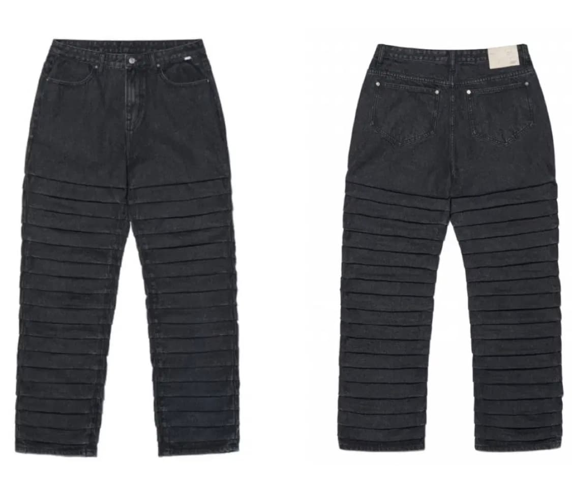 노매뉴얼 곱창 데님 팬츠 블랙 상품이미지1