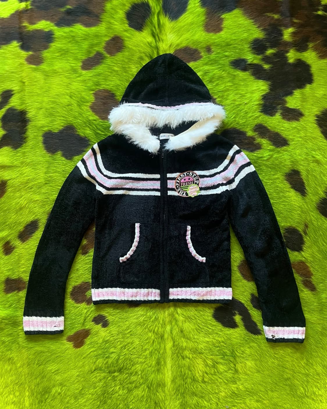 90s Peda & Mada Fur Hood Fleece Zip-up 상품이미지3