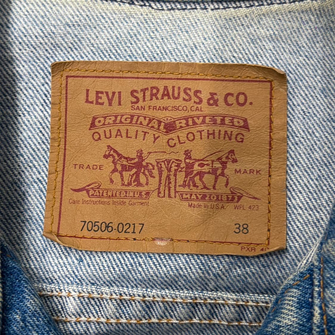 80s 리바이스 70506 USA 데님 자켓 (L) 상품이미지7