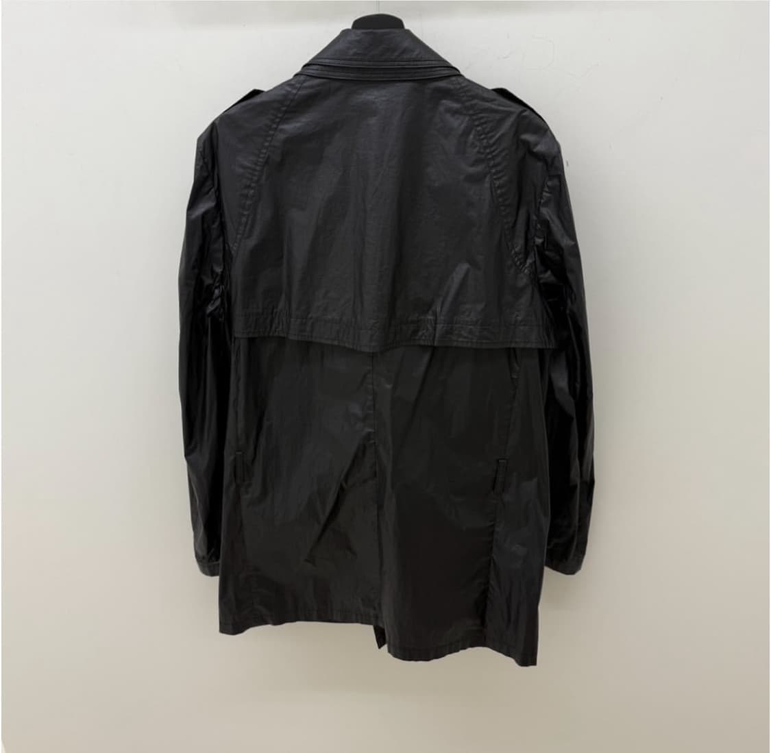 크리스 반 아쉐 더블 카라 페이크 레더 트렌치 코트 상품이미지9