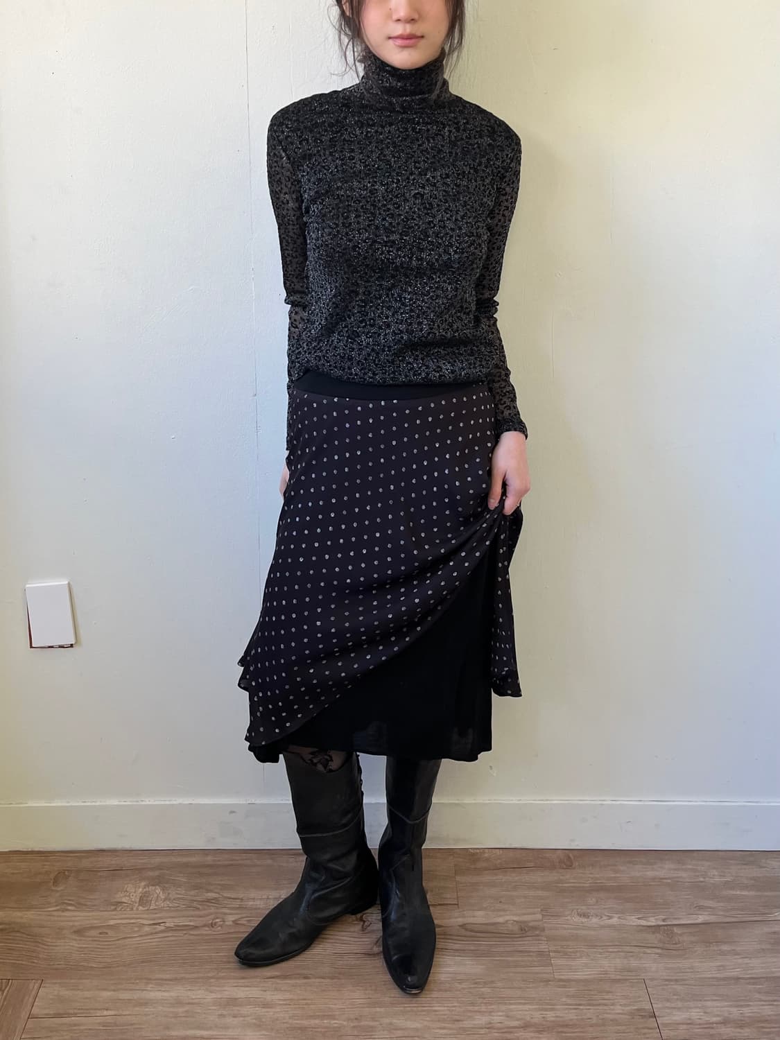 COMME CA DU MODE 도트 레이어드 스커트  상품이미지4