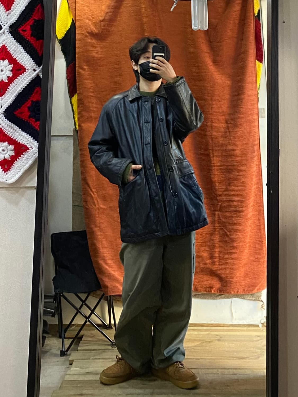 [L] 90s Vintage 양가죽 코트 상품이미지9