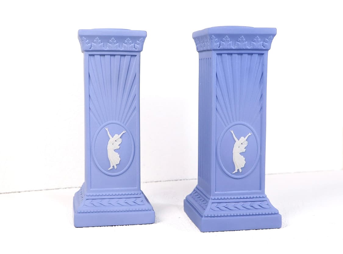 [영국앤틱]웨지우드 제스퍼웨어 페일블루 밀레니엄 캔들스틱 촛대(1쌍) 상품이미지2