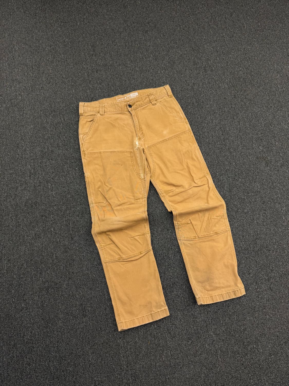 칼하트 빈티지 베이지 더블니 워크팬츠 상품이미지1