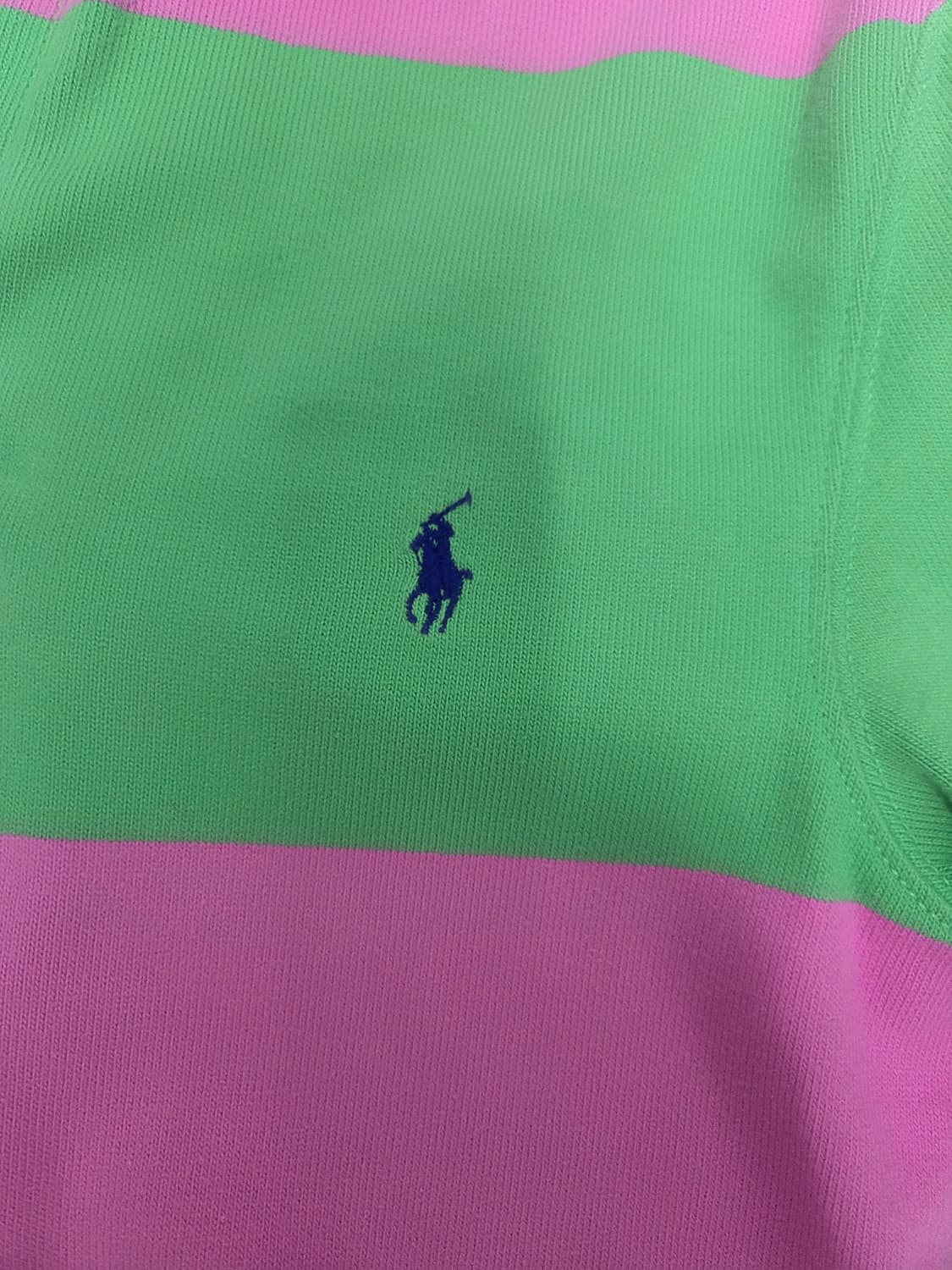 폴로 랄프로렌 럭비 티셔츠 핑크/그린 스트라이프 상품이미지2