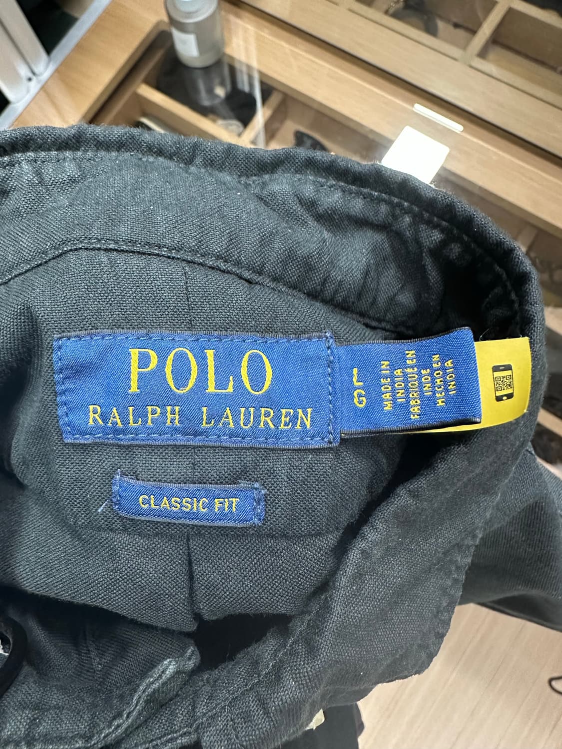 L 폴로랄프로렌 가먼트다이 옥스포드셔츠 클래식핏 블랙 상품이미지4