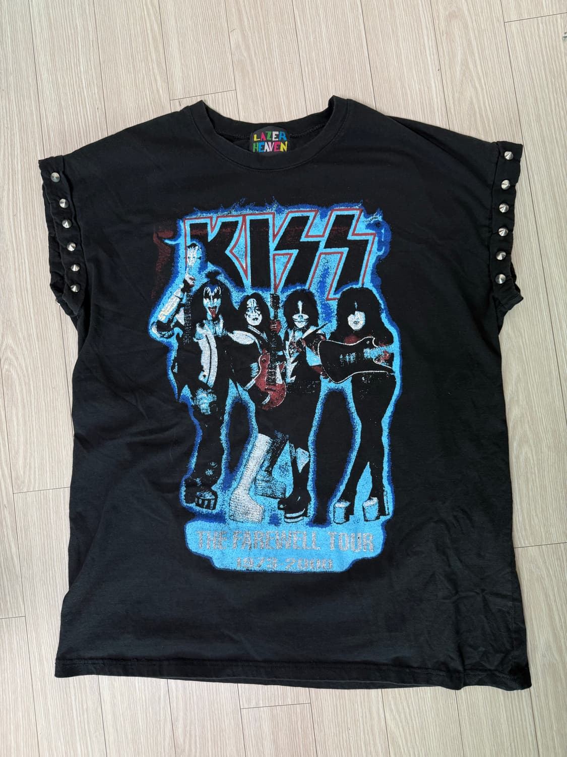 LAZER HEAVEN / KISS 락밴드 프린트 스터드 민소매 티셔츠 상품이미지2