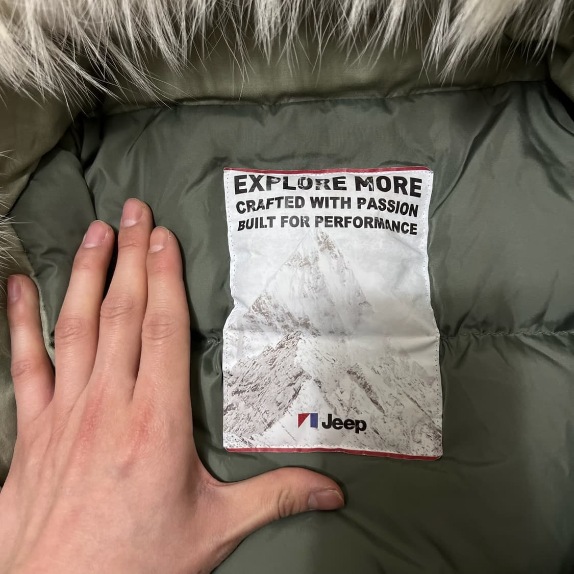 지프 덕다운 라쿤퍼 후드 야상 롱패딩 S/90  상품이미지5