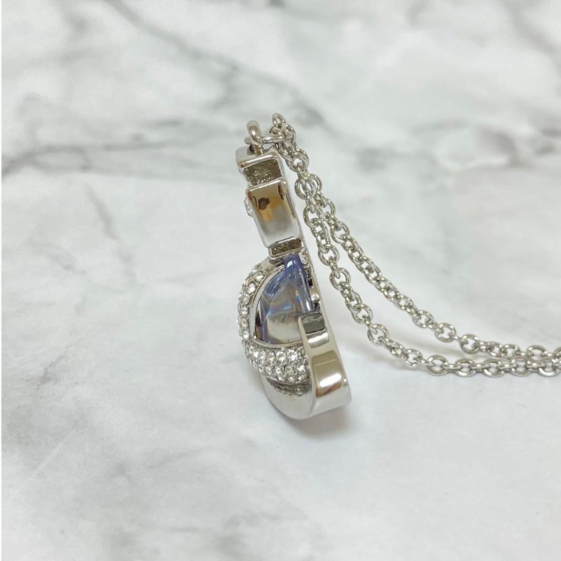 비비안웨스트우드 아카이브 클리어 크리스탈 큐빅 orb 팬던트 목걸이 상품이미지3