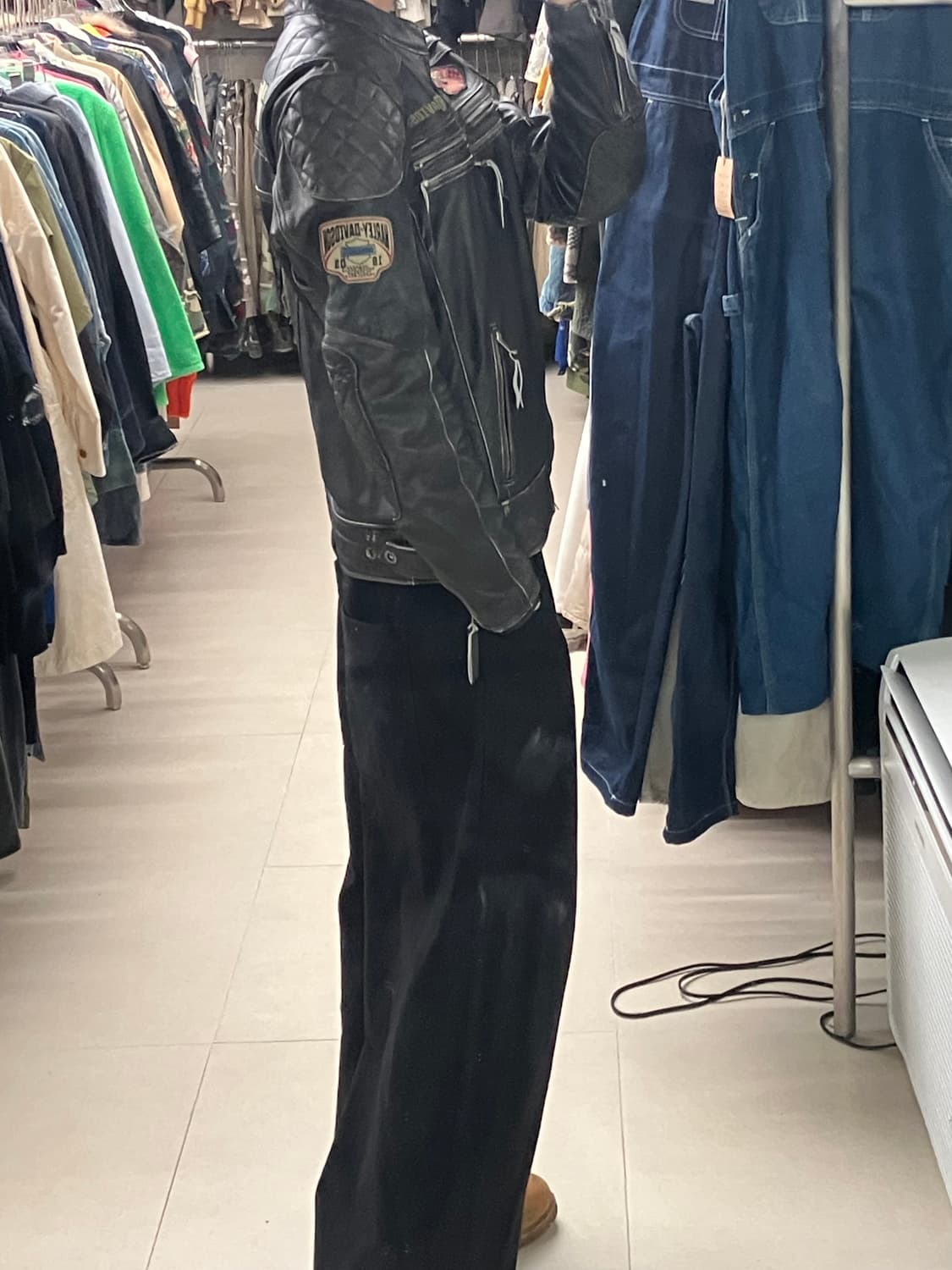 할리데이비슨 퀄팅 바이커 레더 자켓 S 상품이미지10