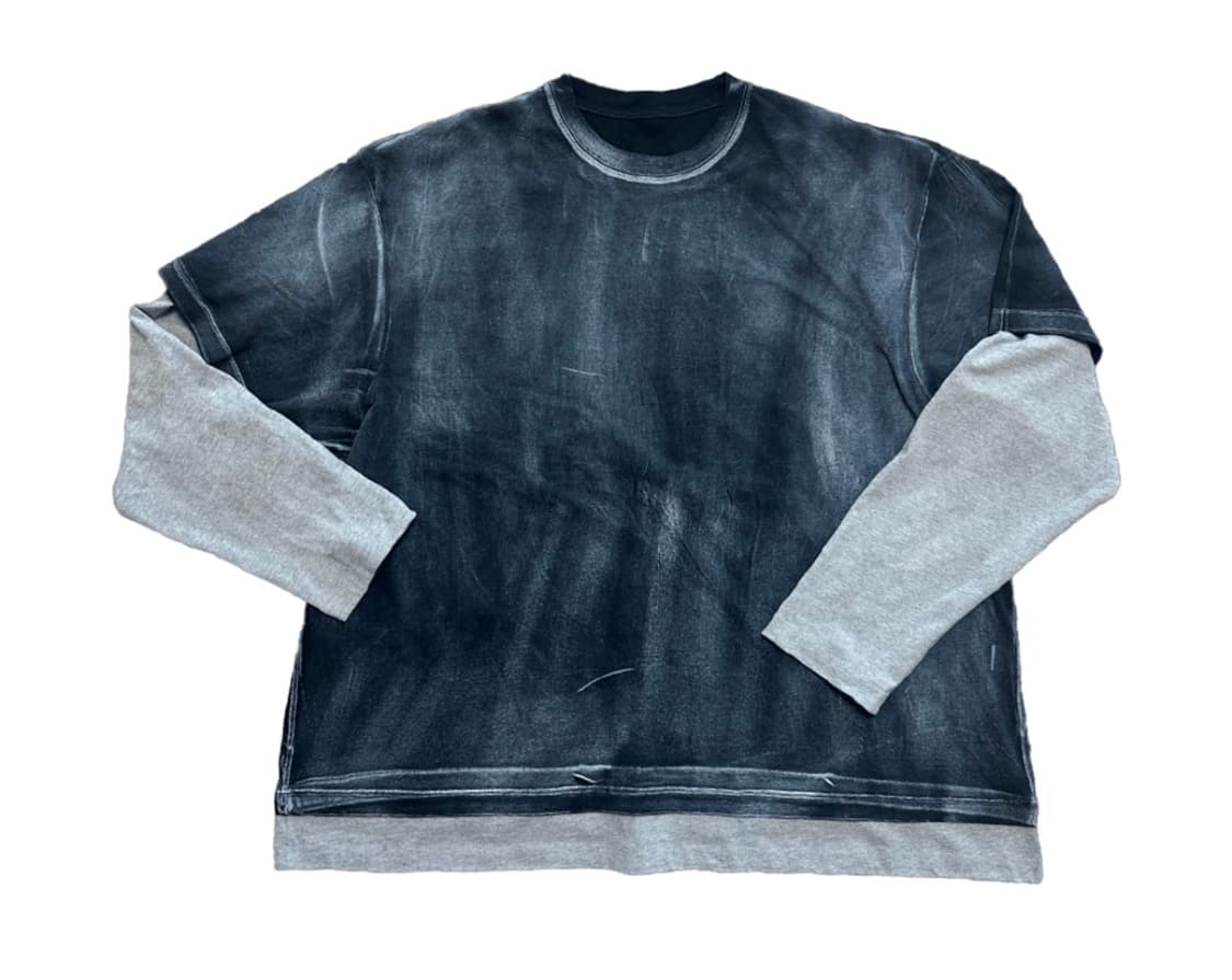 (2)논노드 밀키 워시드 레이어드 티셔츠 판매 상품이미지1