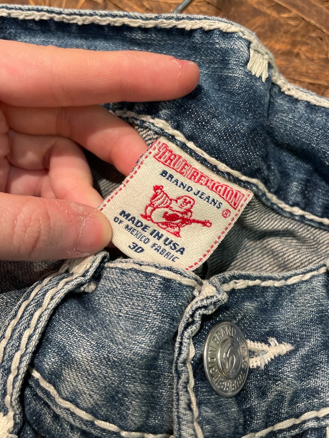 TR 트루릴리전 화이트 스티치 데님 팬츠 상품이미지10