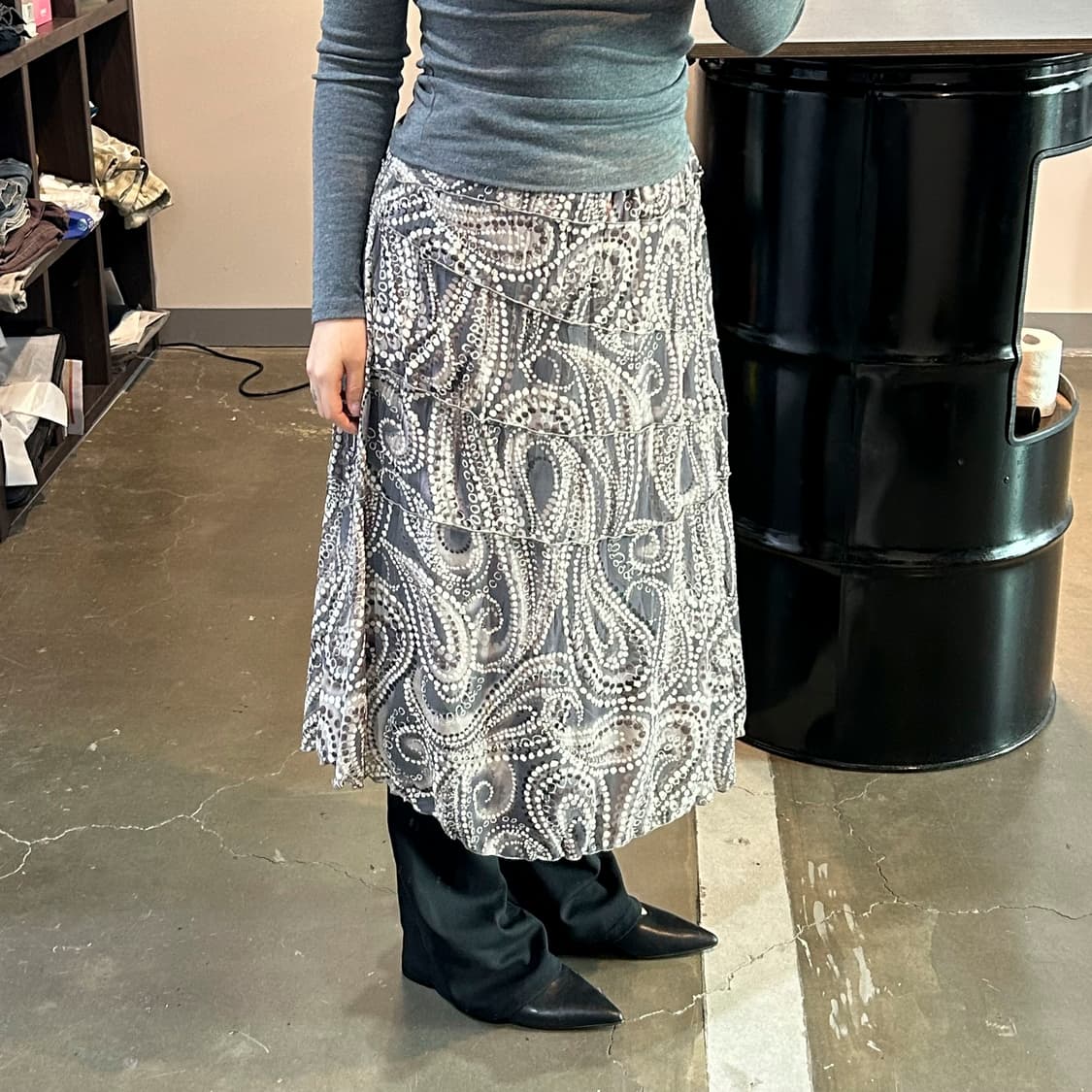 오리엔탈 그레이 스커트 상품이미지1