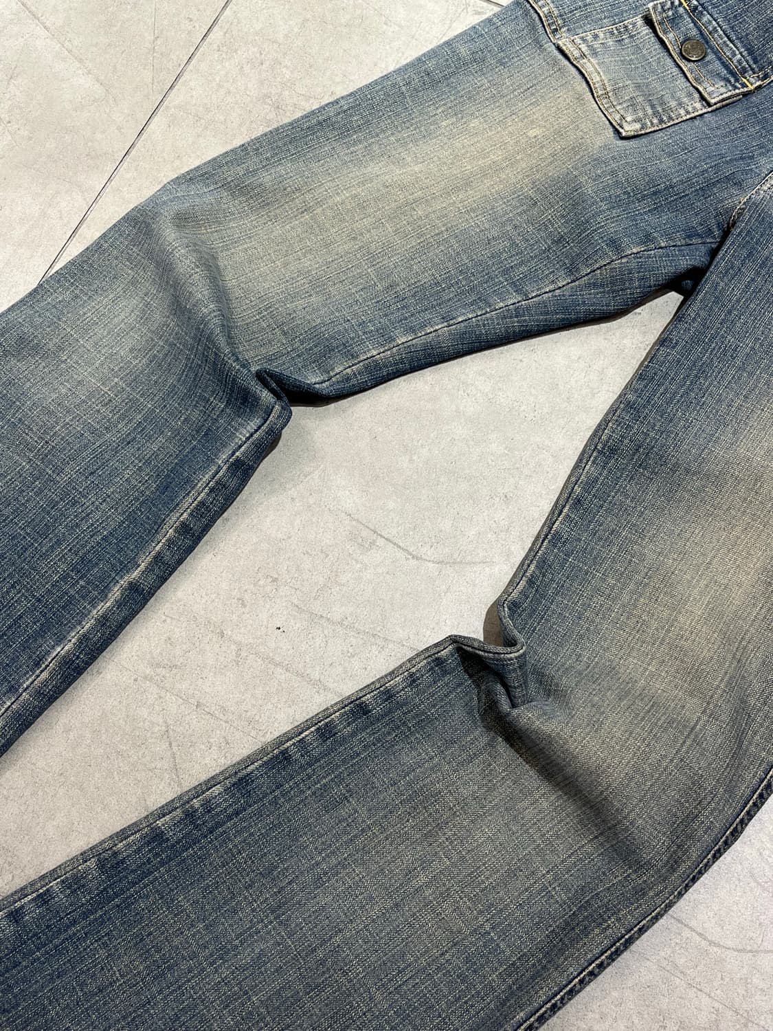 일본 빈티지 미니 카고 포켓 부츠컷 데님 팬츠 상품이미지4