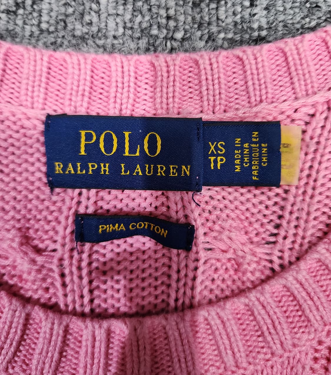 폴로 랄프로렌 꽈배기 케이블 니트 반팔 XS 상품이미지4