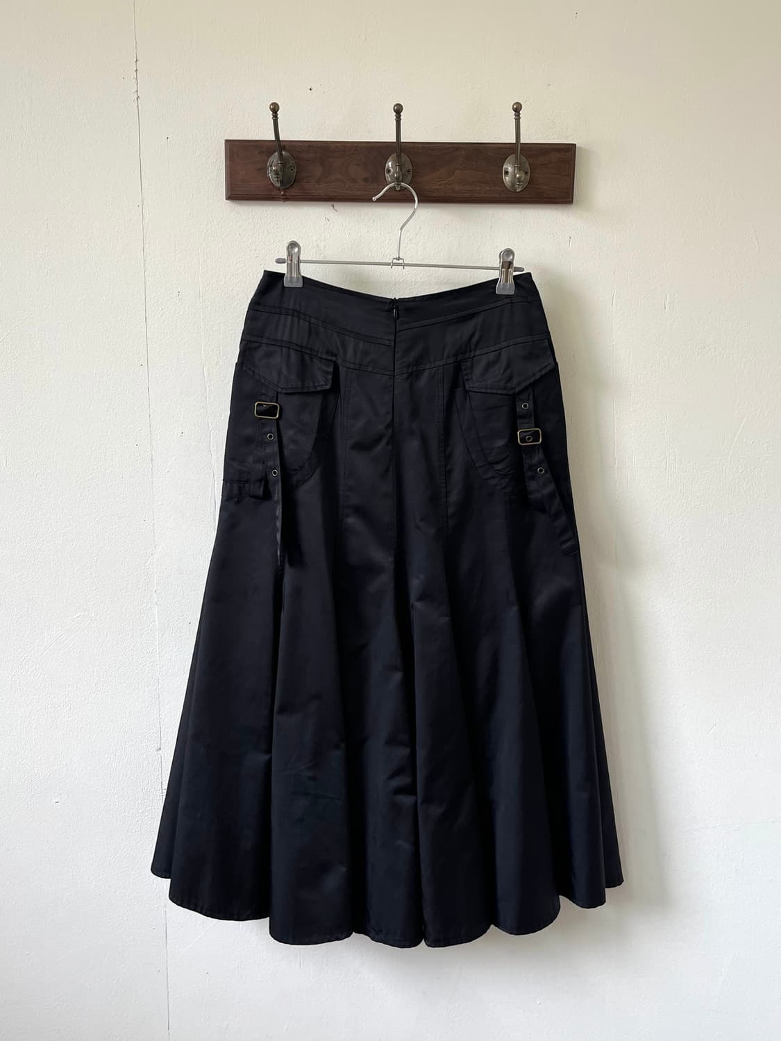 Japan vtg 블랙 벨크로 포켓 스커트 상품이미지1