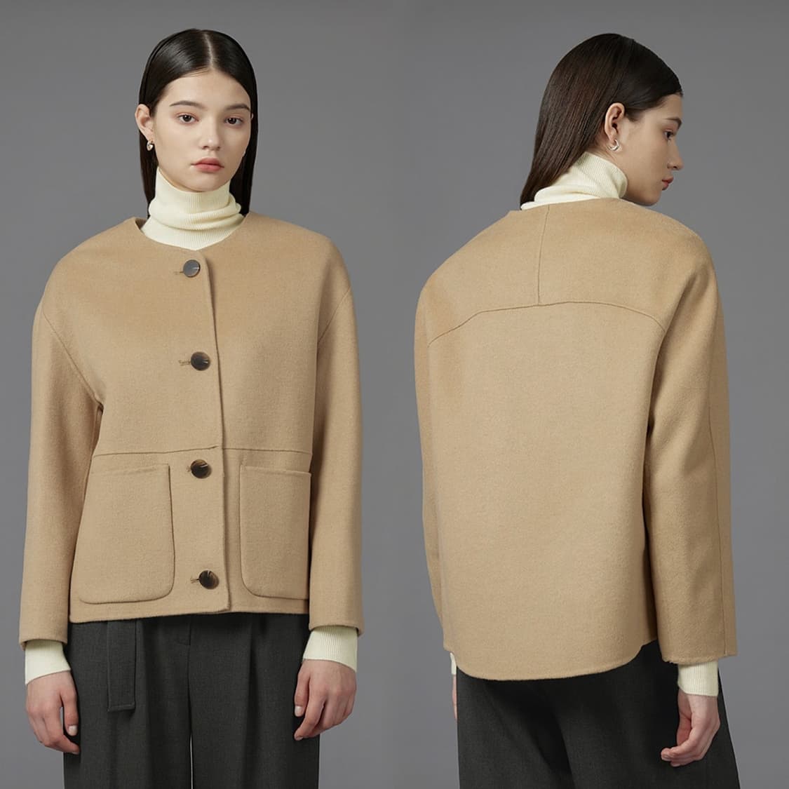 SJSJ 캐시미어 블렌드 하프 코트 상품이미지2