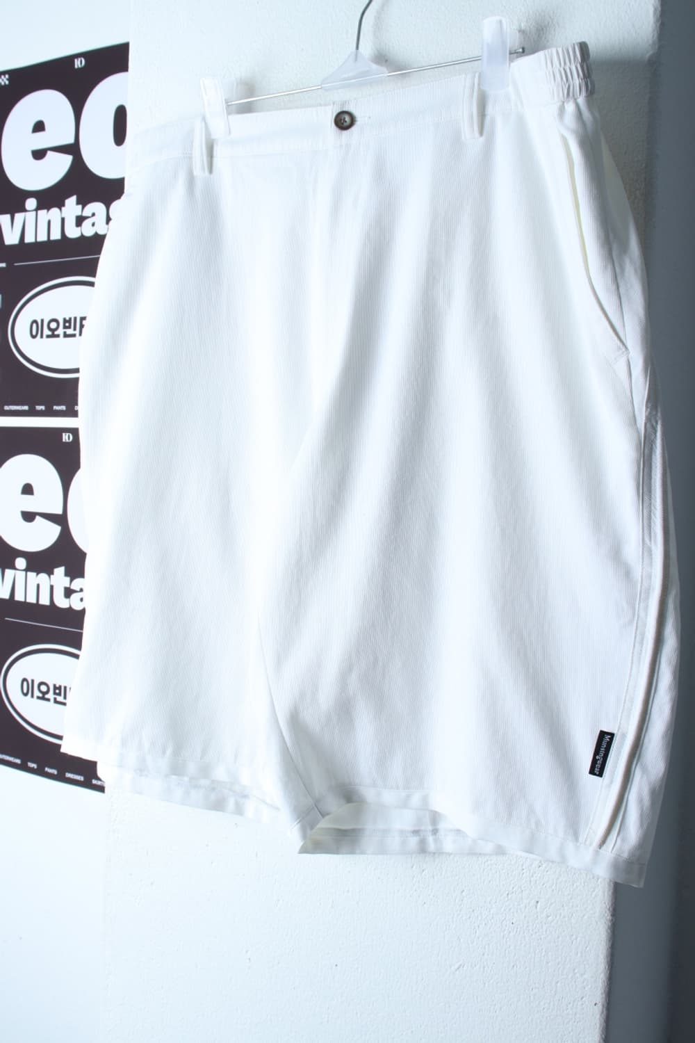 (XL-2XL) 먼싱웨어 반바지 팬츠 골프 밴딩 화이트-P1P10350 상품이미지1