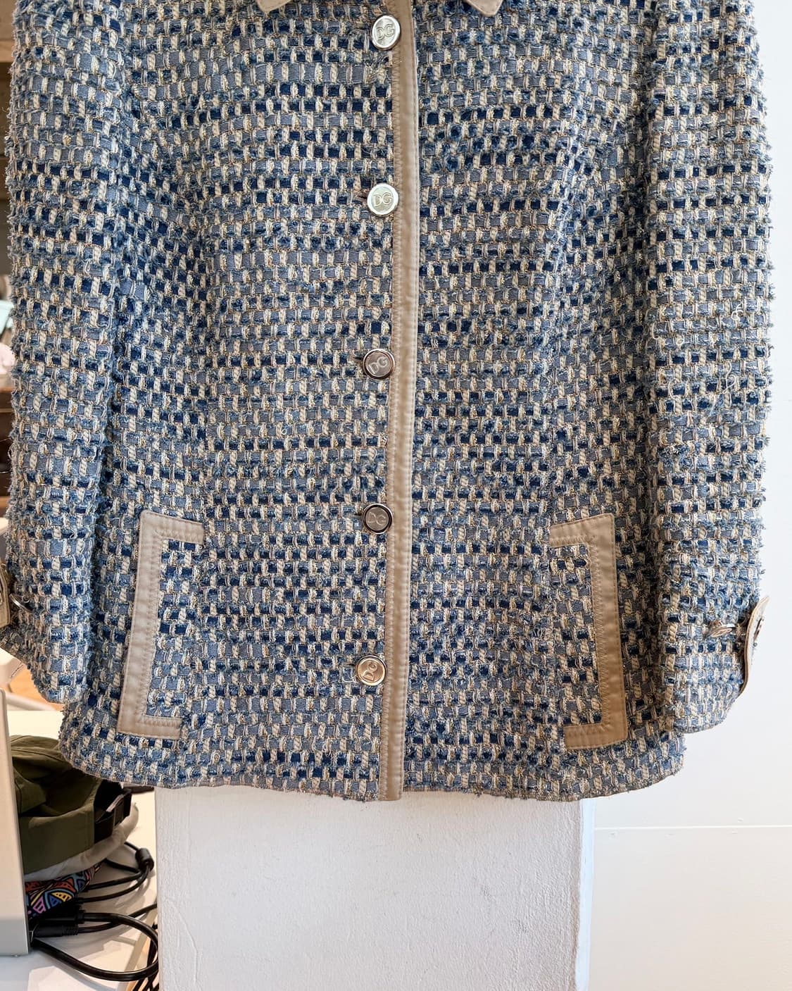돌체앤가바나 블루 코튼 트위드 자켓 상품이미지6