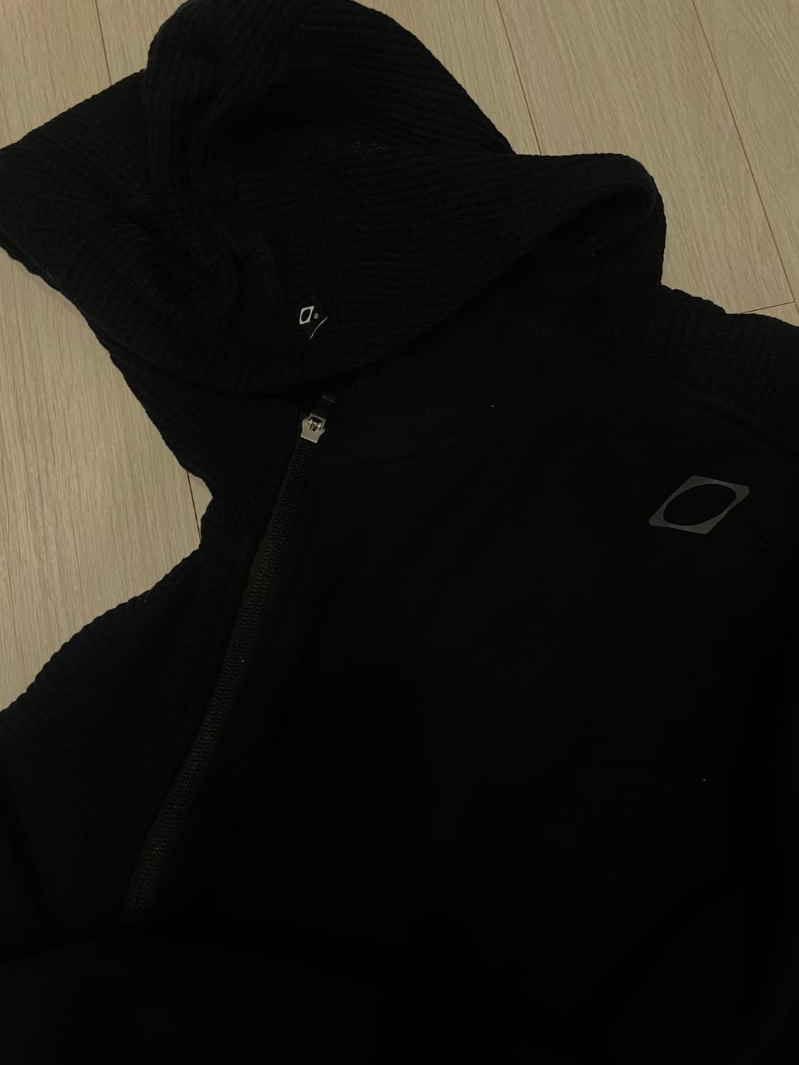 미스치프 크롭 사이드 집 후디 블랙 M 상품이미지3