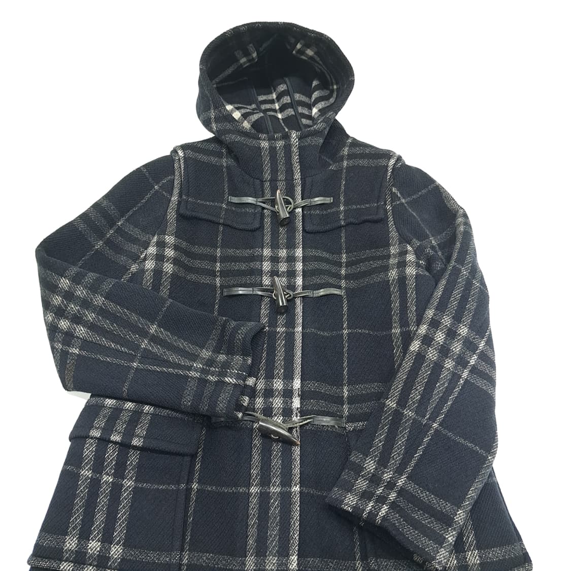 CN799W M 버버리 런던 스페셜티 울 체크 더플 코트 상품이미지9