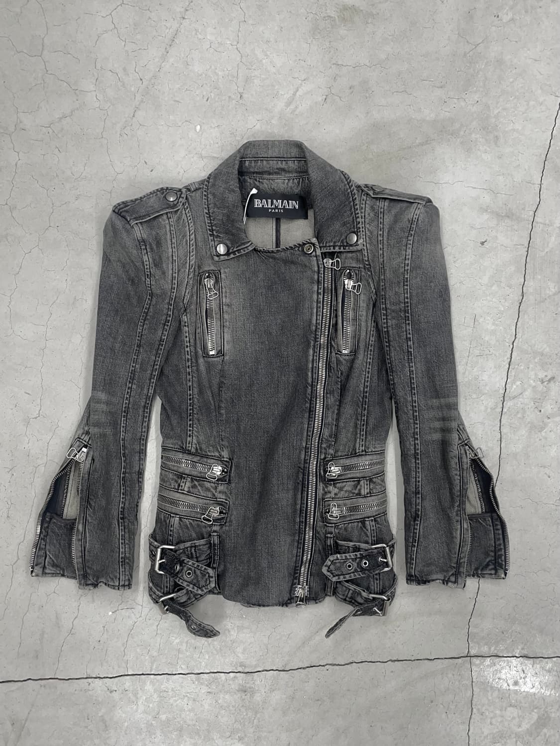 Balmain 2010ss 데카르넹 패디드 숄더 데님 자켓 상품이미지1