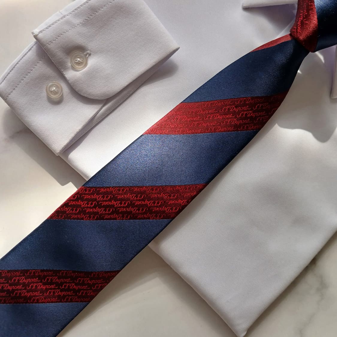 에스.티. 듀퐁 네이비 스트라이프 넥타이 8cm A+등급 E835
 상품이미지5