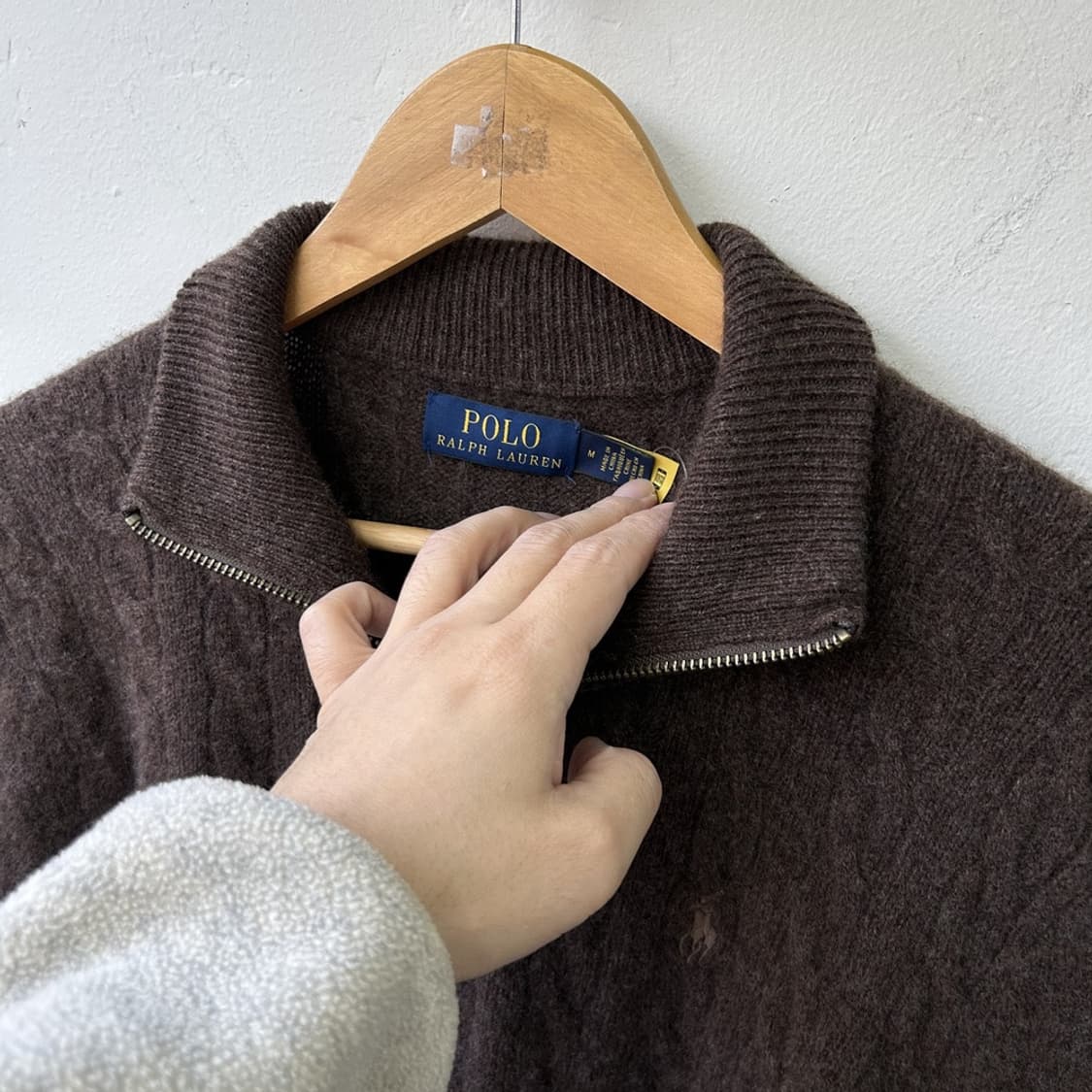 15416 - 폴로 랄프로렌 브라운 케이블 반집업 니트 상품이미지3