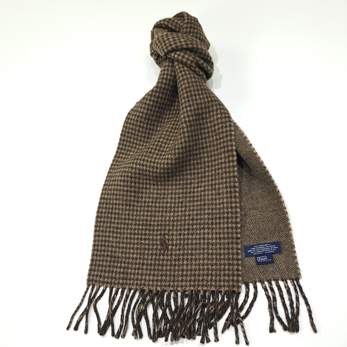 MX452 폴로 이태리판 램스울 양면 하운드투스 머플러 목도리 상품이미지2