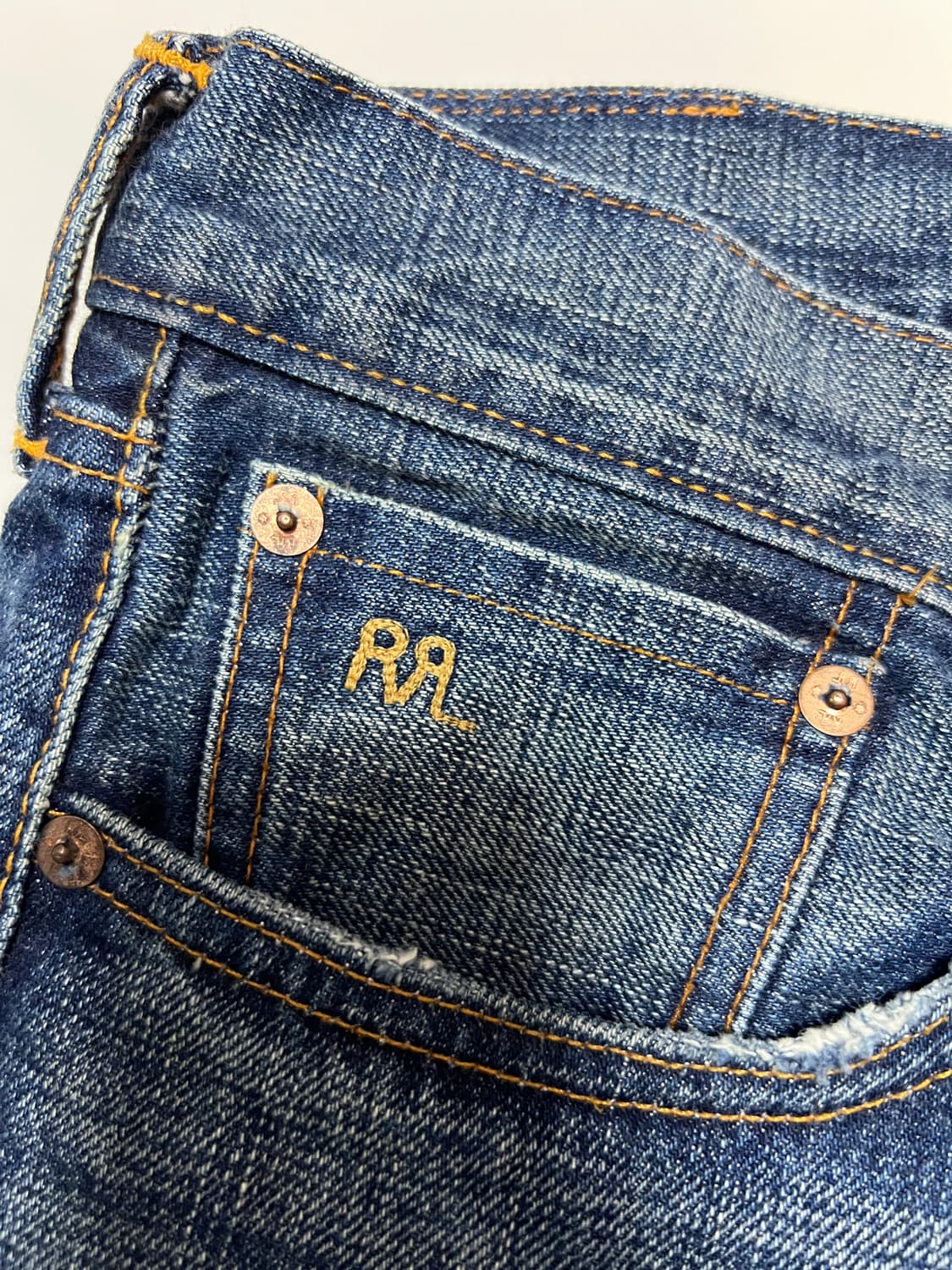 택포30)RRL 더블알엘 스트레이트 핏 힐스뷰 셀비지 데님팬츠 31x30 상품이미지4