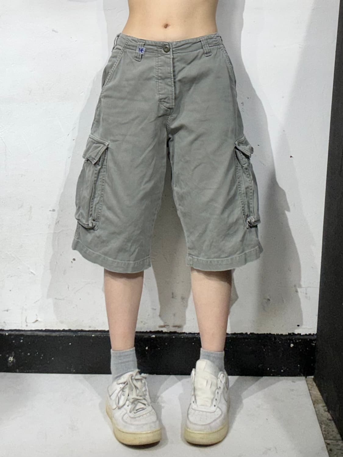 리 카키 와이드 카고 반바지 하프 버뮤다 팬츠  상품이미지2