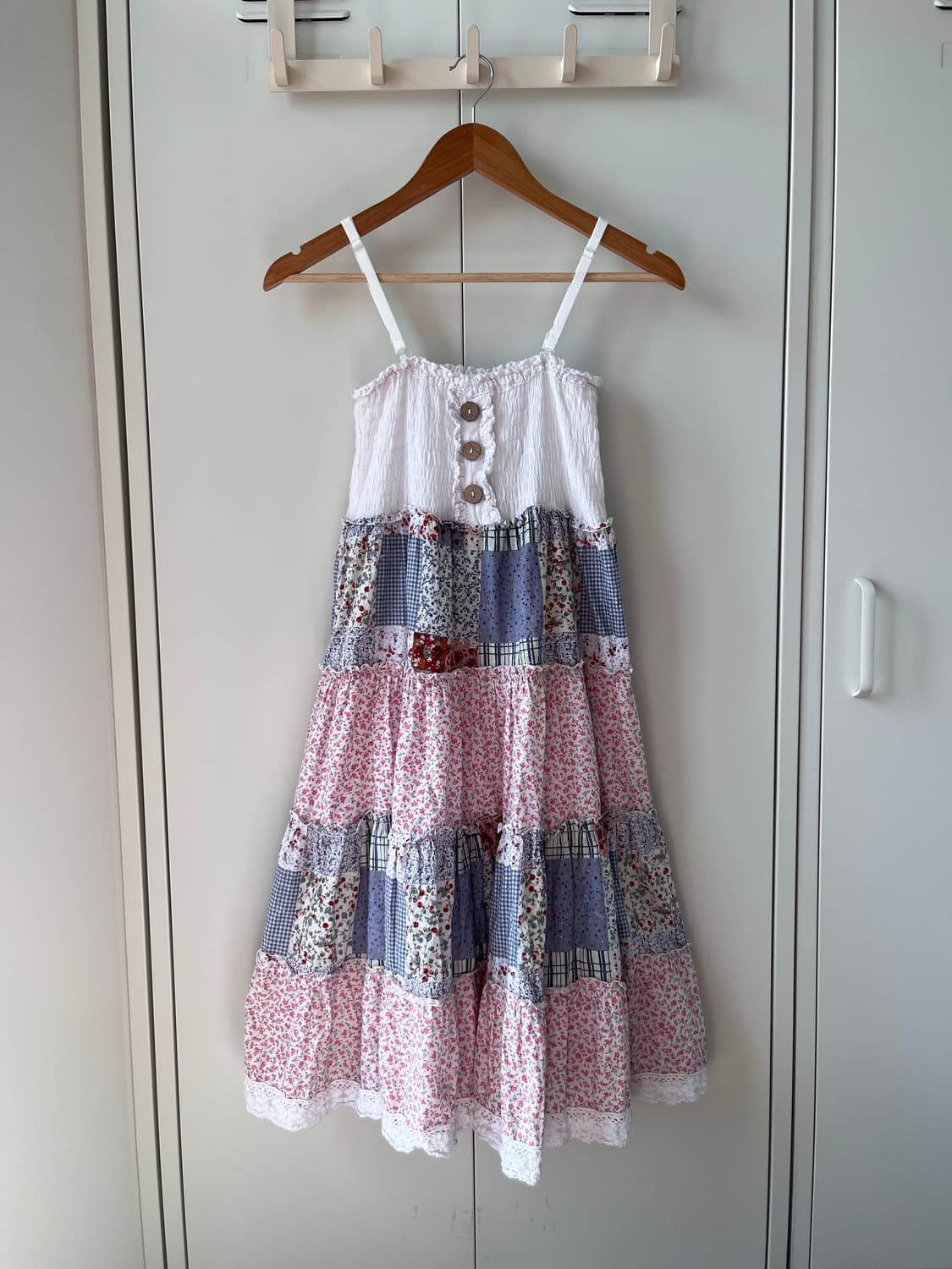 Rose fanfan 잔꽃 패치 단추 원피스 상품이미지5