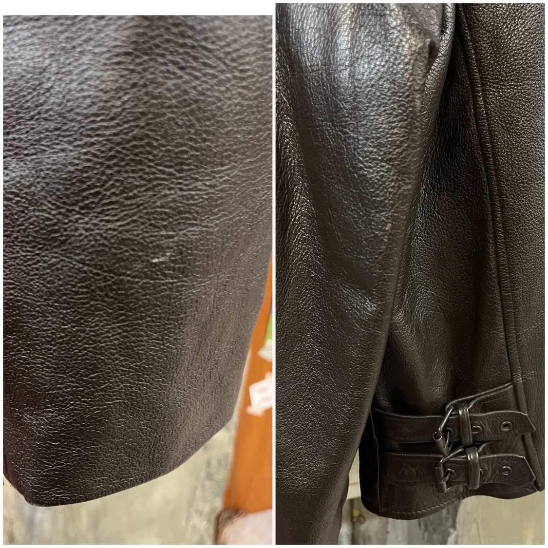 소가죽 레더 자켓 브라운 100 #csz2319 상품이미지10