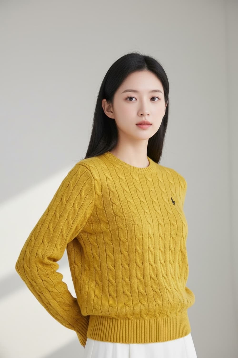 폴로 랄프로렌 케이블 니트 옐로우 S 상품이미지1