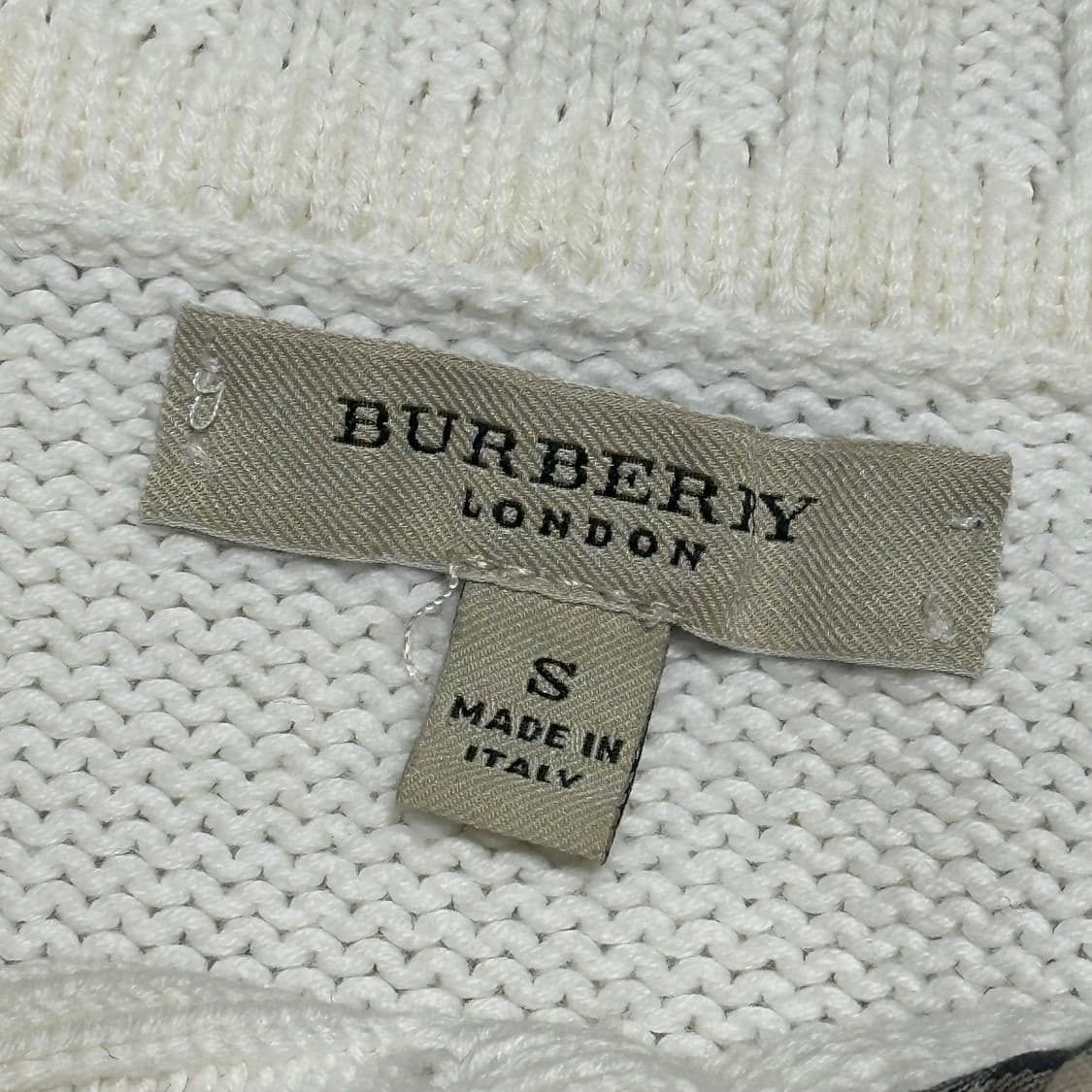 S 버버리 여성용 화이트 목폴라 니트 베스트 상품이미지4