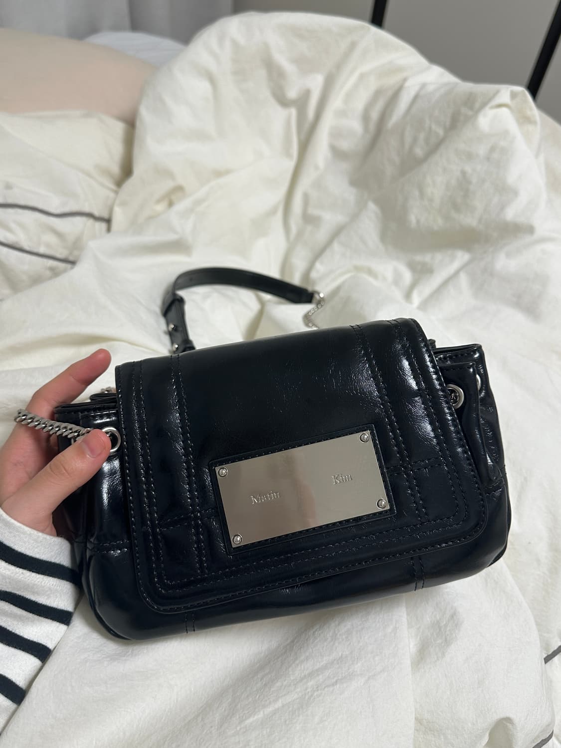 마뗑킴 블랙 체인 스몰 숄더백 상품이미지1