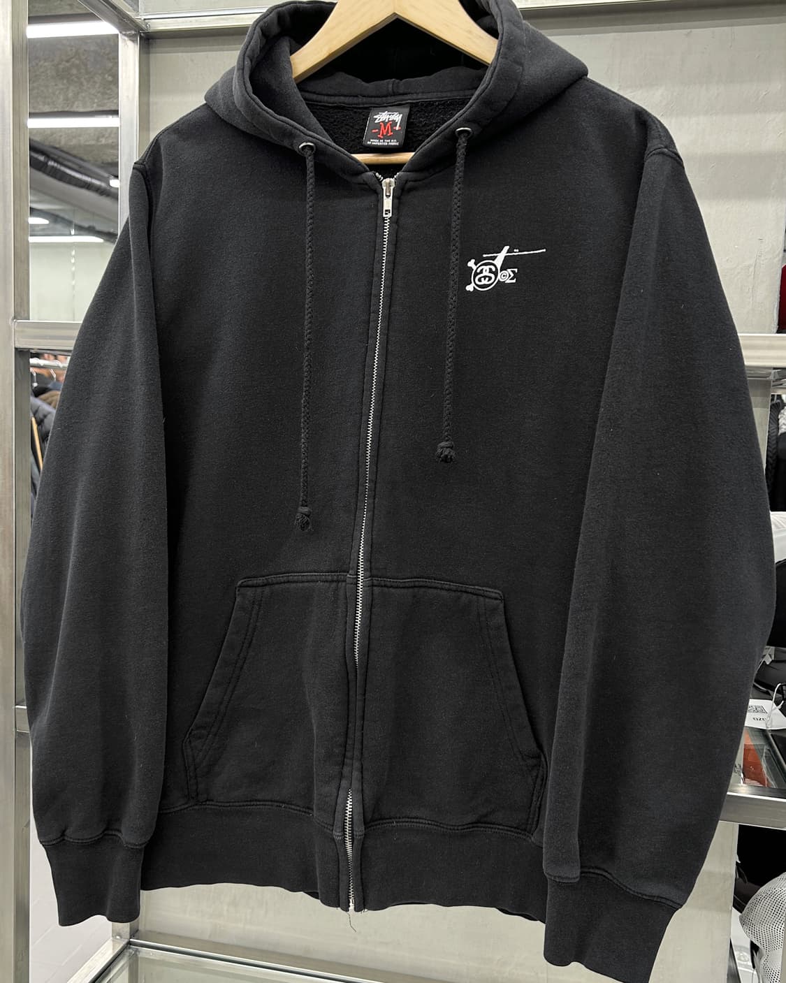 스투시 X 카파 시그마 00s  크라운 스웻 후드집업 블랙  상품이미지2