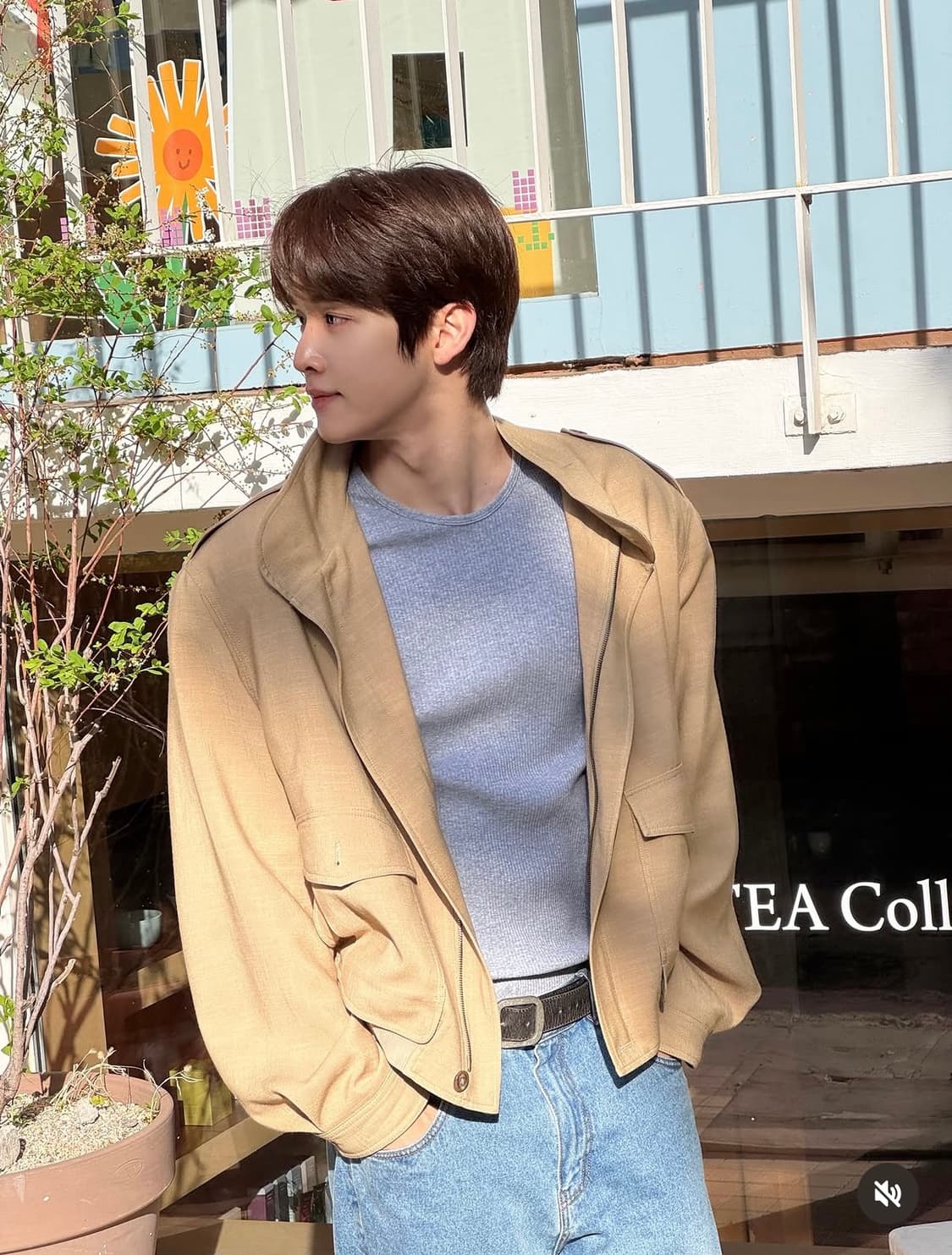 렉토 26SS 골지 립 저지 져지 탑 반팔 티셔츠 멜란지 그레이 상품이미지3