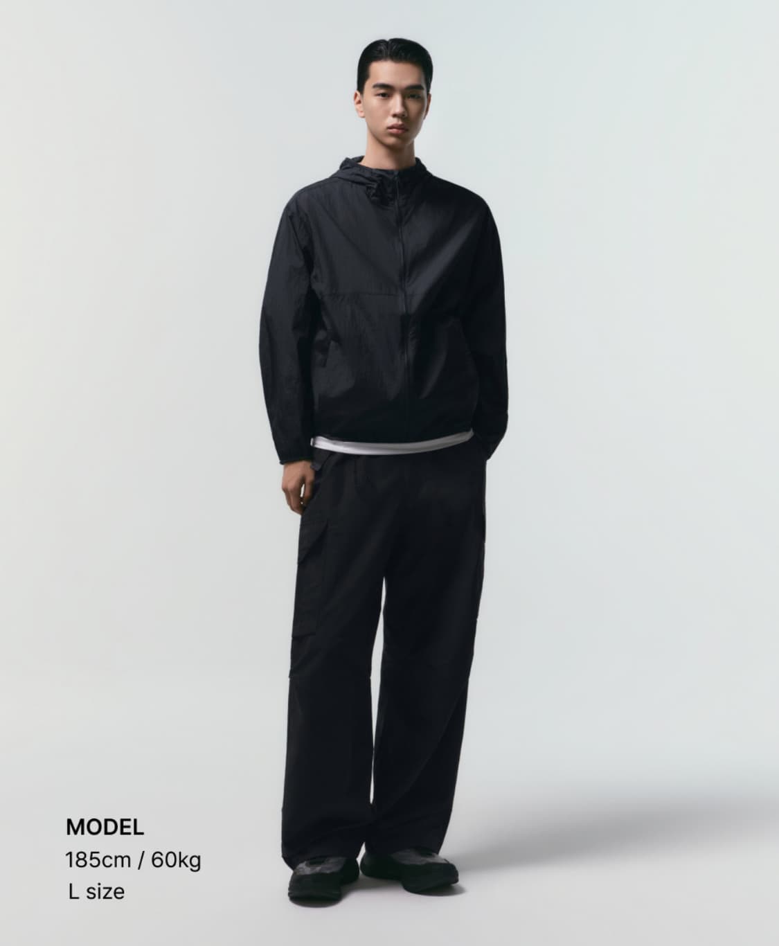 무탠다드 라이트웨이트 패커블 윈드브레이커 재킷 블랙 L 새상품 상품이미지3
