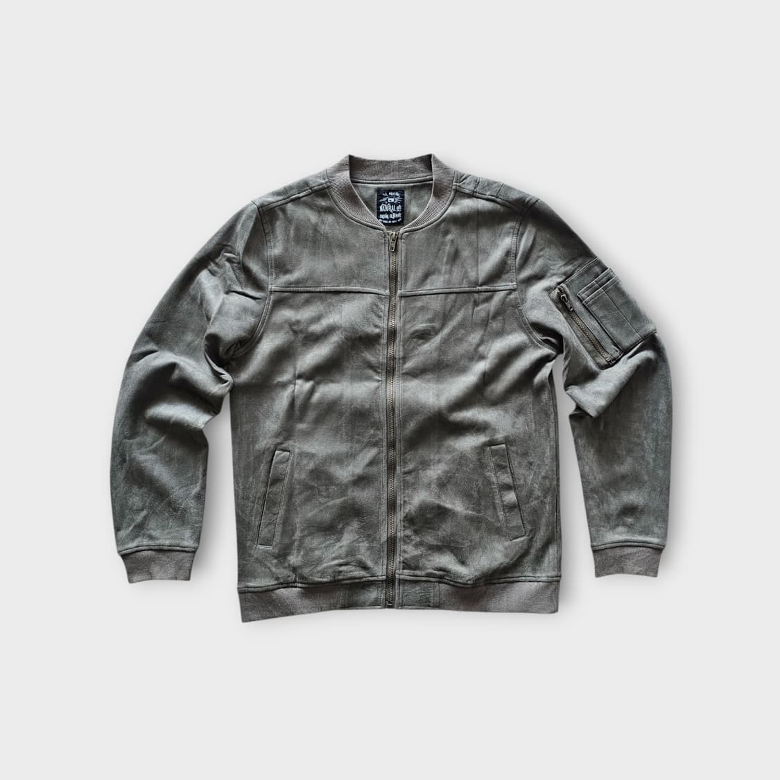 M L 100 RamLossa 벨벳 트랙자켓 점퍼 카키그레이 일본 빈티지 상품이미지1