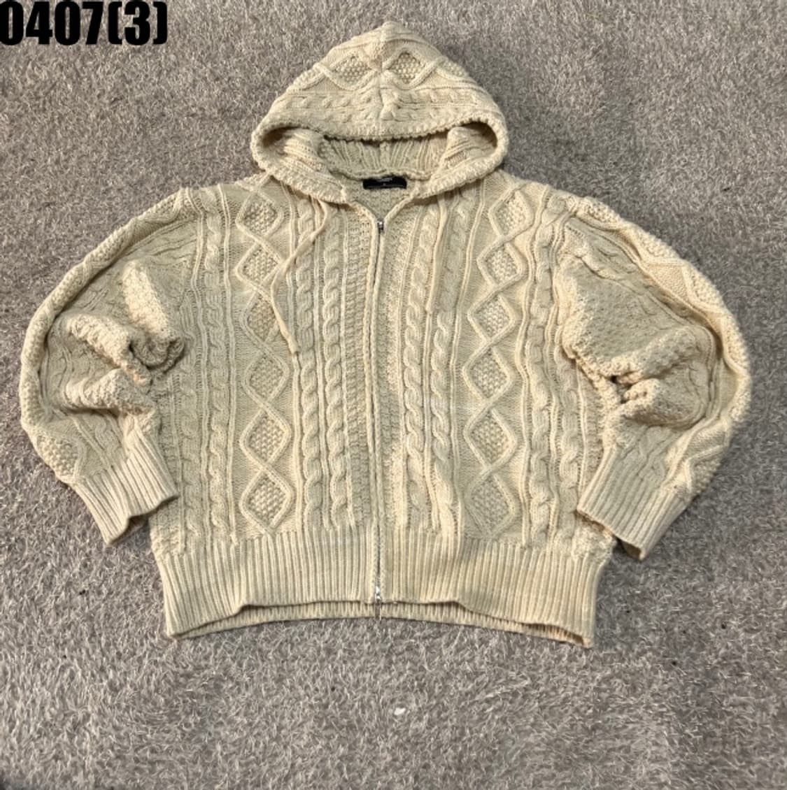 트릴리온 케이블니트 후드집업 상품이미지1