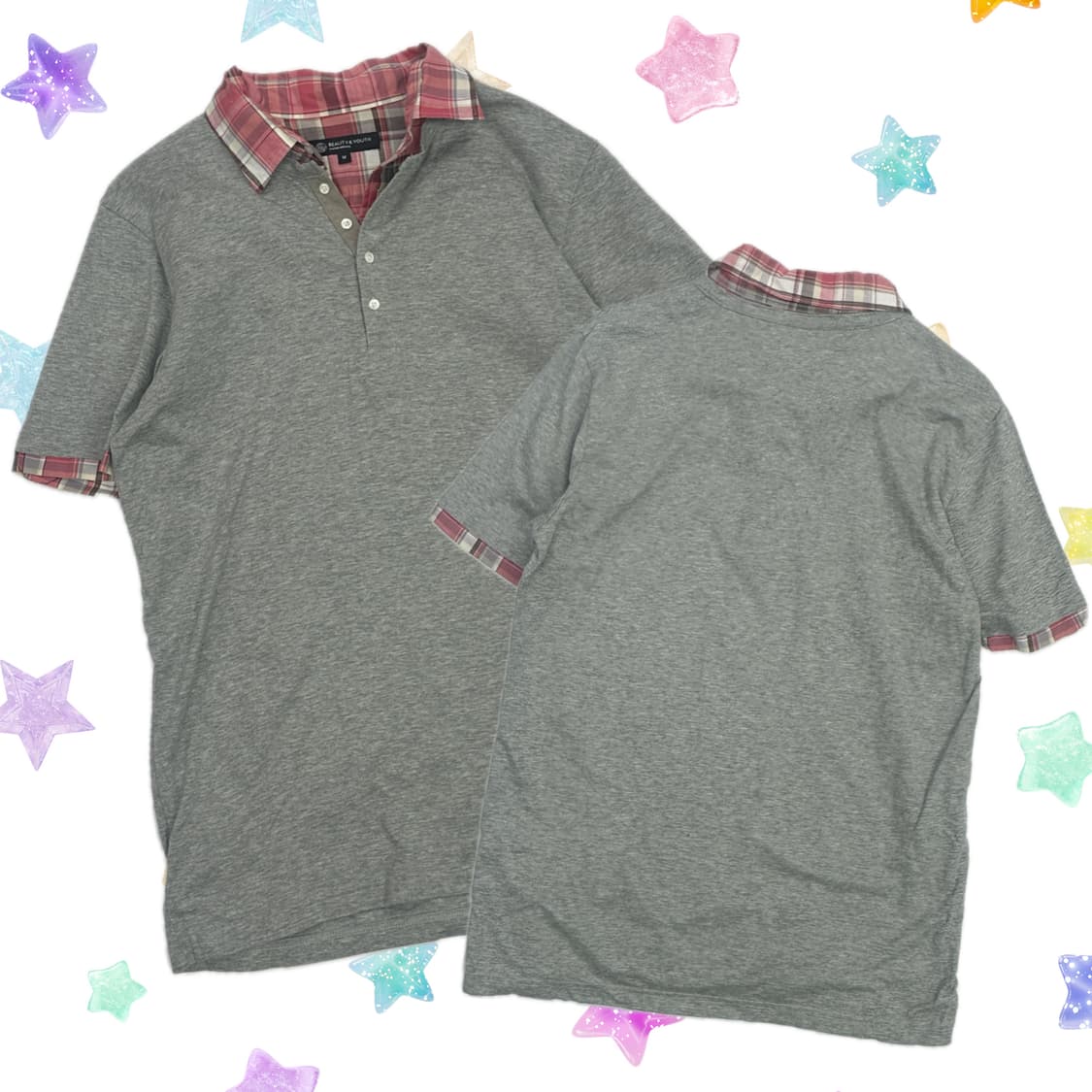 ⭐️괴짜 레이어드 반팔 티셔츠⭐️ 카라티셔츠 너드걸 베이직 일본 빈티지 상품이미지1