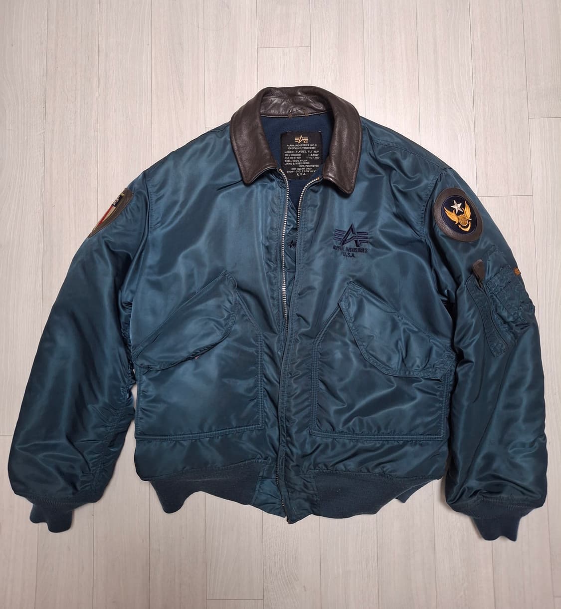 알파인더스트리 cwu-45p 레더카라 자켓 상품이미지1